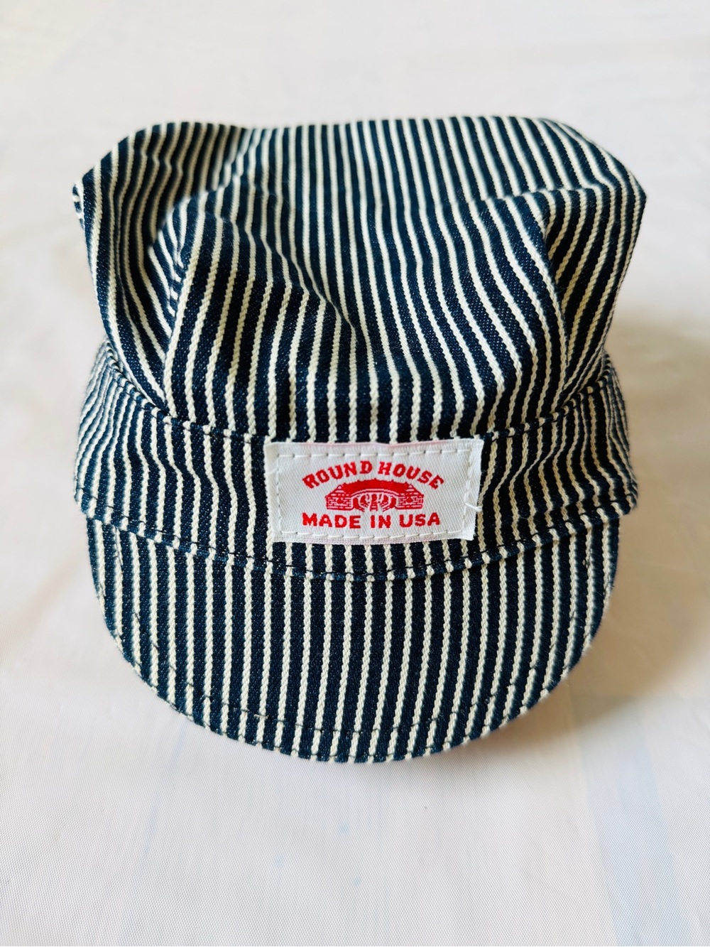 Round House Train Conductor Hickory Striped Engineer Hat 87 Made in USA Kids